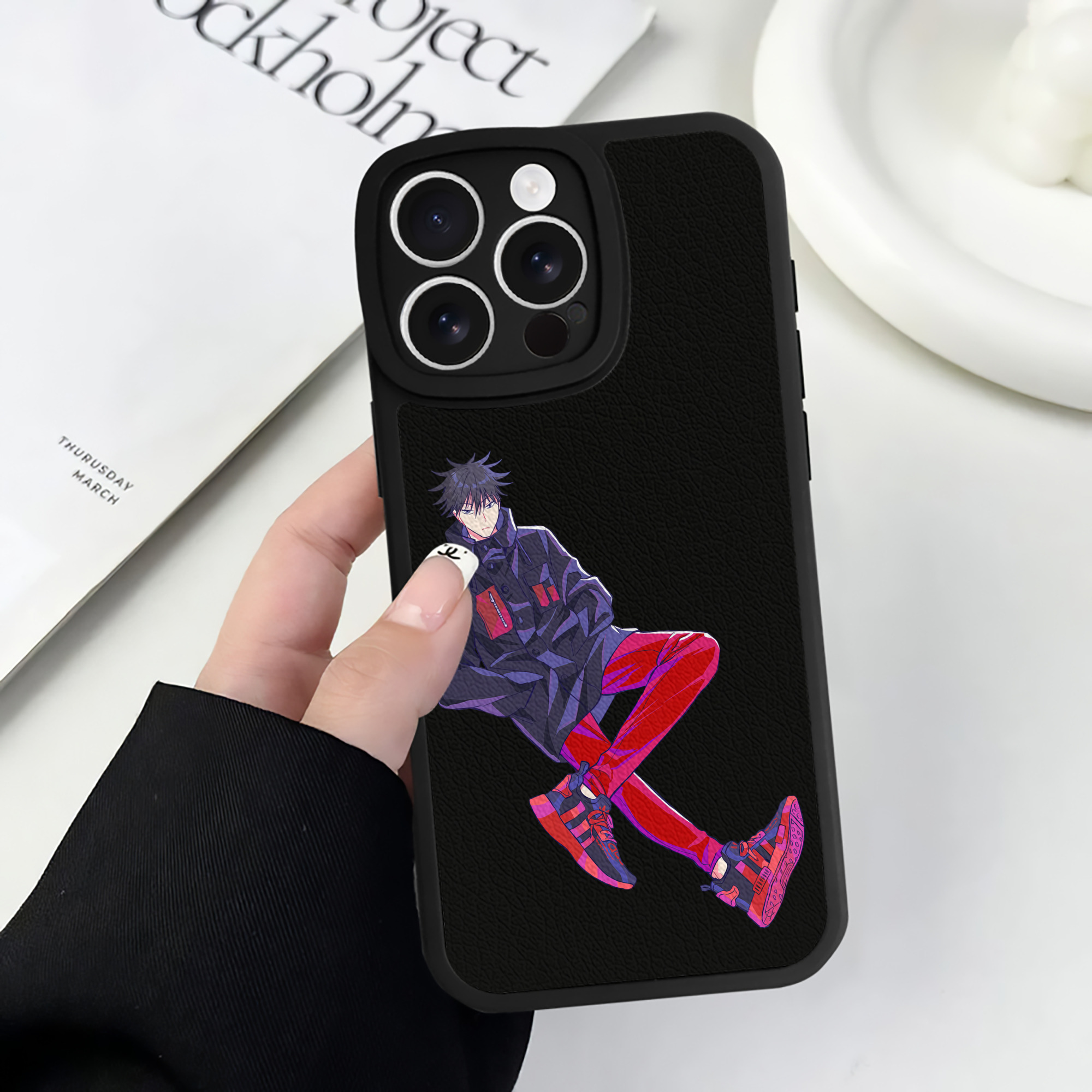 （画像用） 呪術廻戦 Jujutsu Kaisen 【iPhone 16シリーズ対応】シリコンスマホケース（レザー調） 材質：シリコン